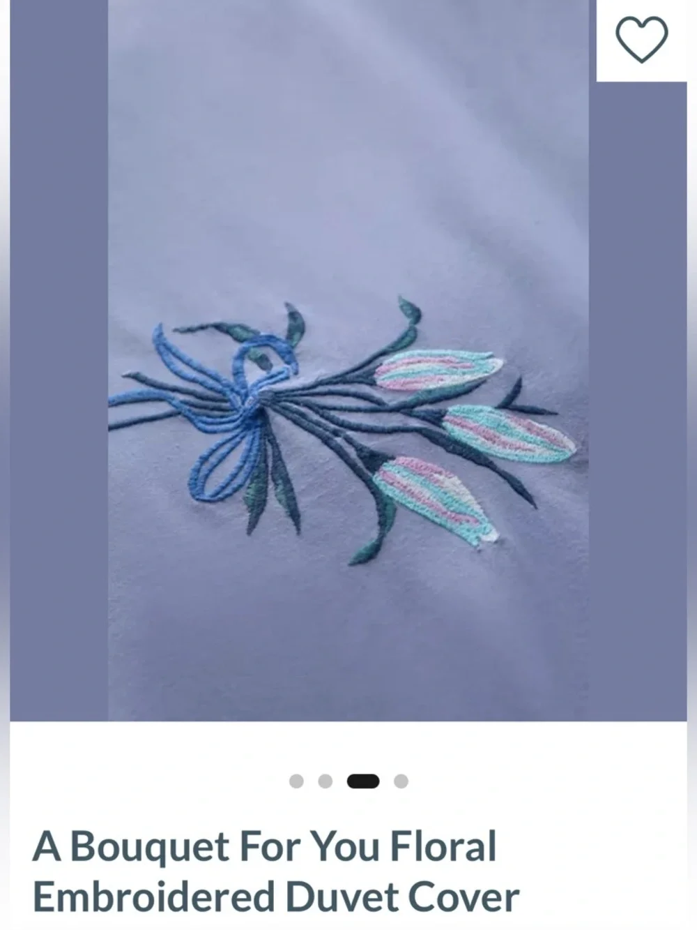 Urban Outfitters A Bouquet For You Floral Embroidered Duvet Cover F/Q NWT